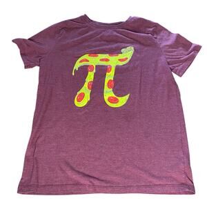 Cat & Jack dark red pizza Pie Day short sleeve youth shirt SIZE L